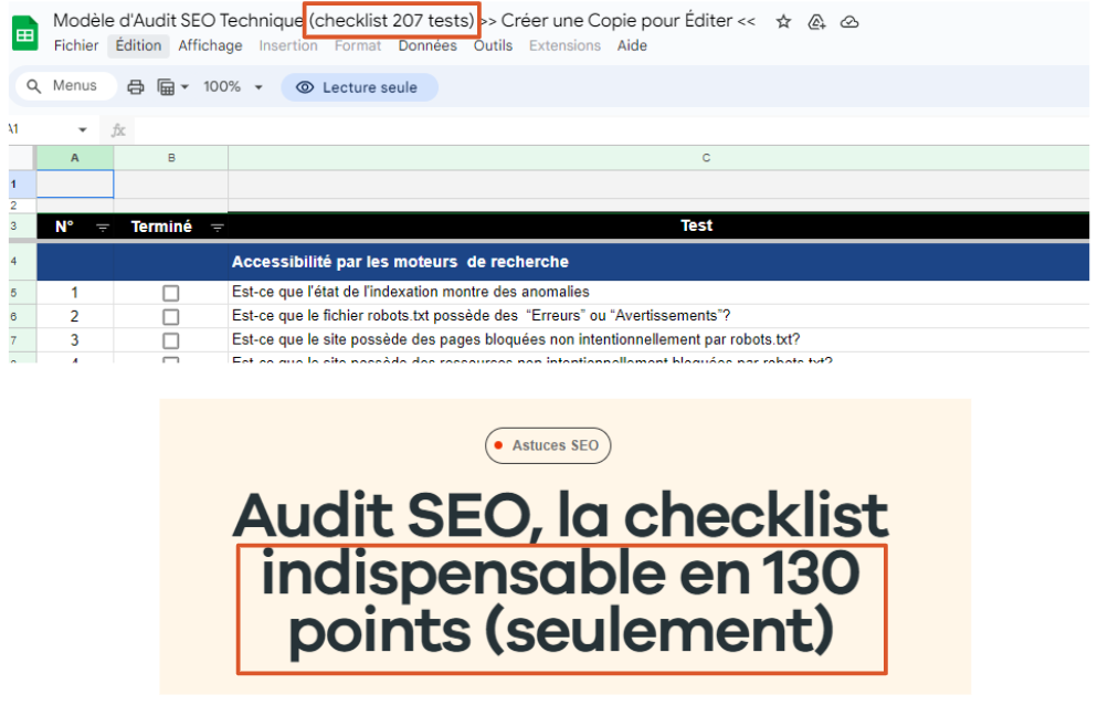 Checklist d'audit SEO classique - Booste ton Green SEO
